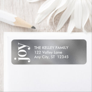 Mod Skriv ut Faux Silver Foil-adressetikett Returadress Etikett