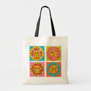Mod Sol Ansikte Tote + Beach Bag Bag Tygkasse