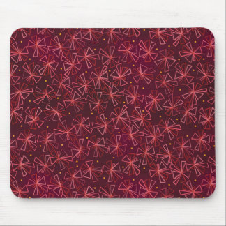 Mod Starburst Maroon och Rosa Mouse Pad Musmatta
