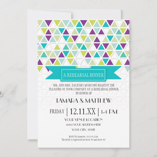 Mod Stil Triangel Mönster Triangulär geometrisk ge Inbjudningar (Framsida)