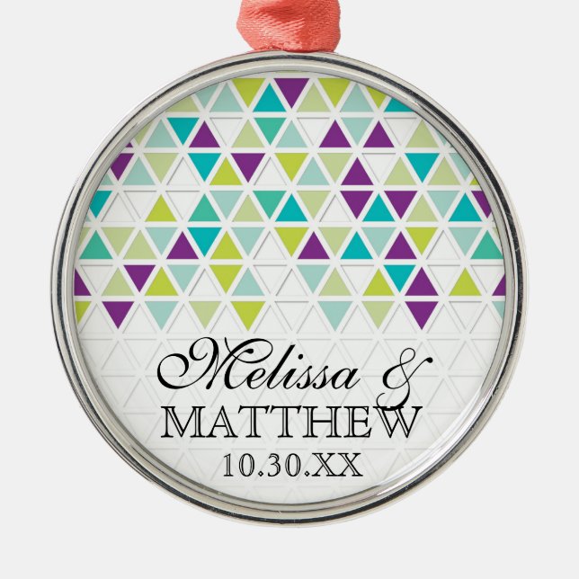 Mod Stil Triangel Mönster Triangulär geometrisk ge Julgransprydnad Metall (Framsidan)