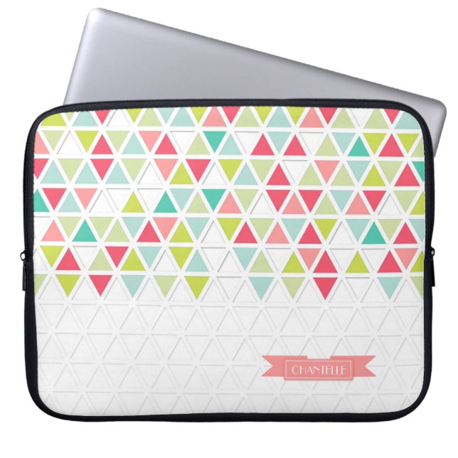 Mod Stil Triangel Mönster Triangulär geometrisk ge Laptop Sleeve (Framsidan)