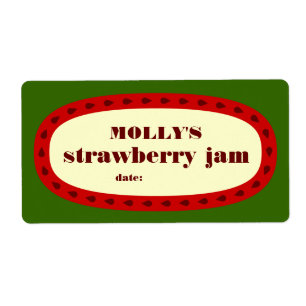 Mod Strawberry Sylt Home Canning Burk etikett Fraktsedel