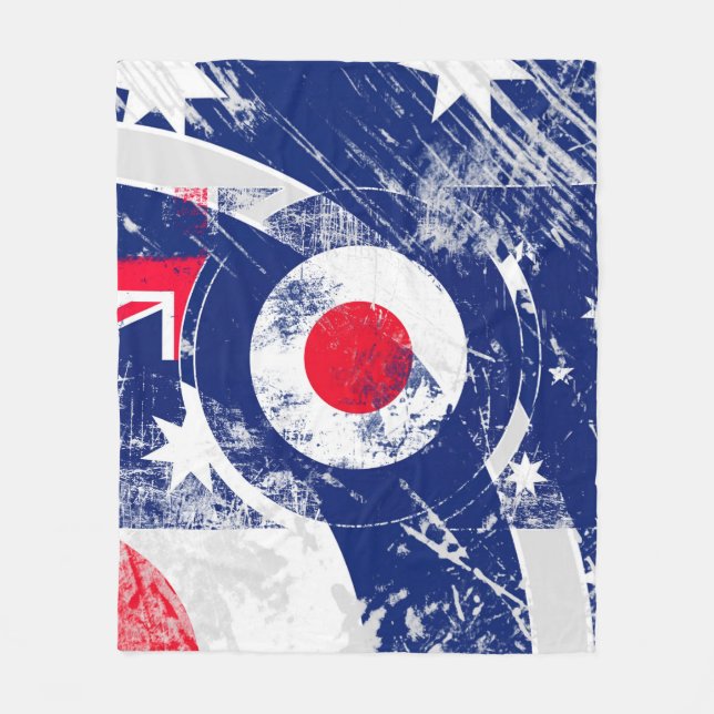 Mod Target Mod Australien Target Grunge Roundel Fleecefilt (Framsidan)