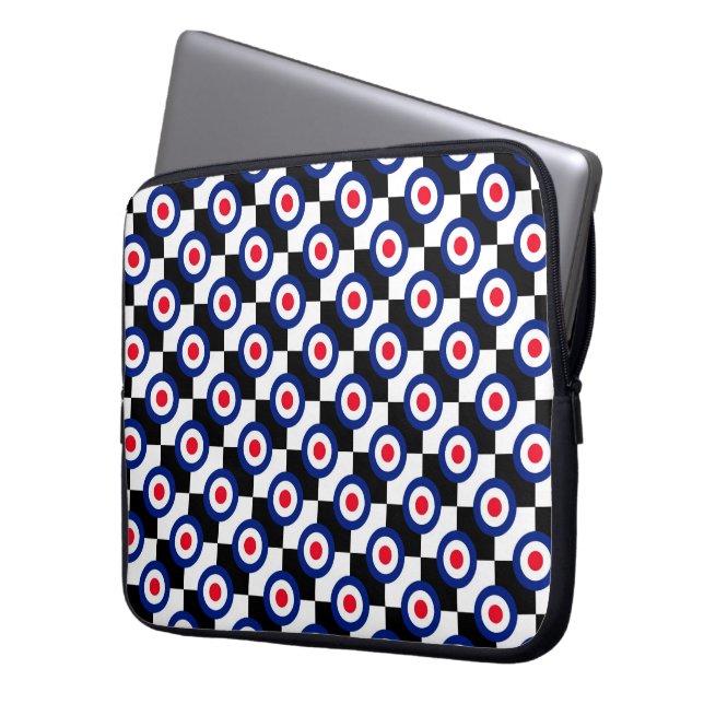 Mod Target Mönster Polka dots Mode Förenade kungar Laptop Sleeve (Framsidan Vänster)