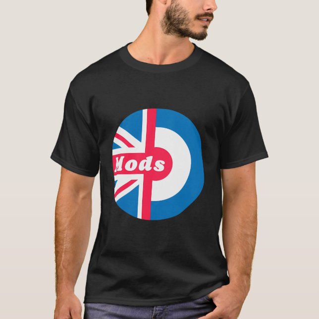 Mod Target Union Jack Roundel British Flagga T Shirt (Framsida)