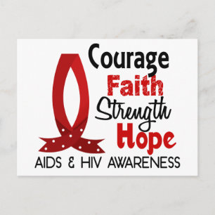 Mod, tro, styrka, Hope AIDS Vykort