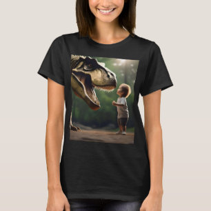 **"Mod Utan Gränser: En Liten Pojke Möter T-Rex" T Shirt