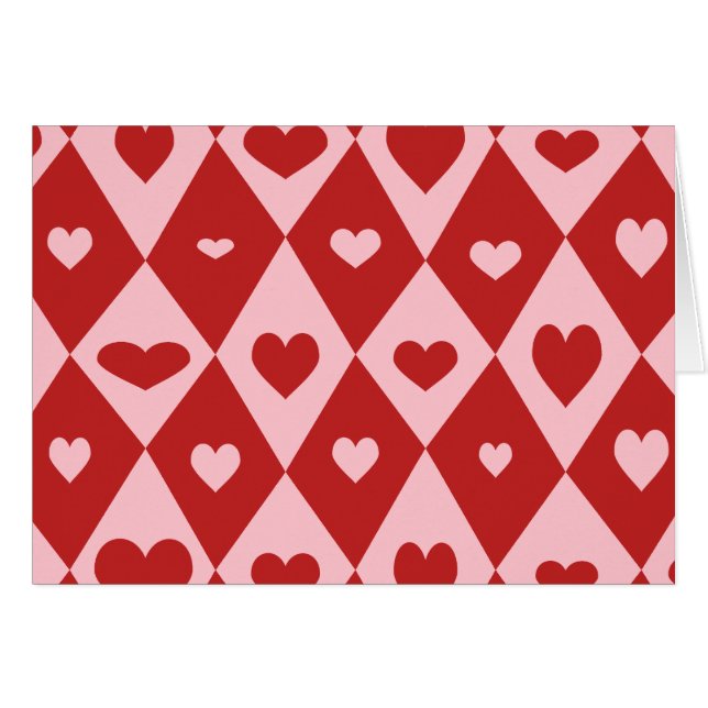Mod Valentine Hearts Hälsningskort (Framsidan Horizontal)