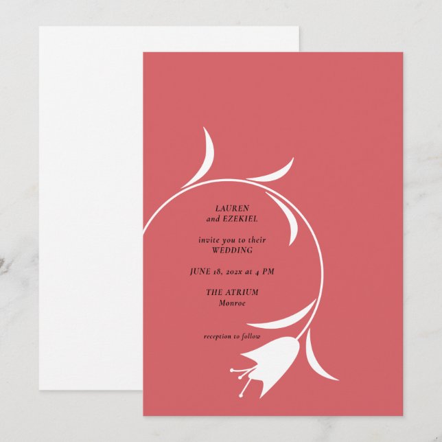 MOD VIN TULIP BRÖLLOP INBJUDNINGAR (Fram/baksida)