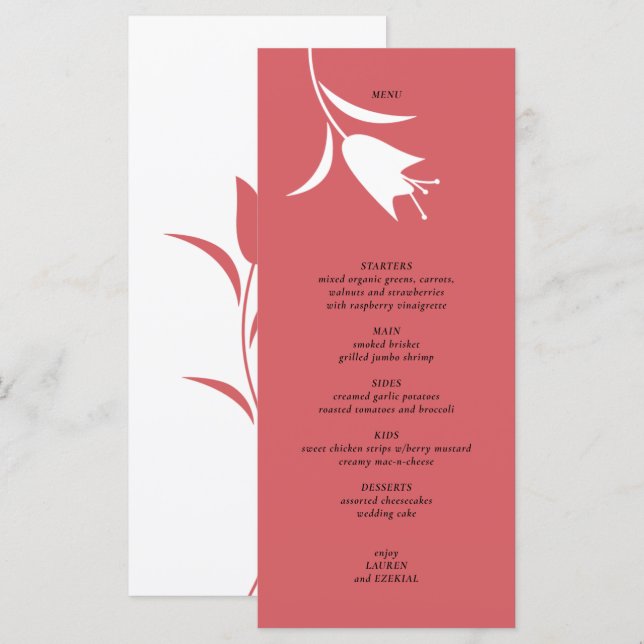 MOD VIN TULIP BRÖLLOP MENY (Fram/baksida)