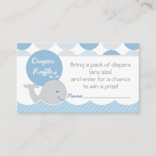 Mod Whale Baby Shower Diaper Raffle Biljett Tilläggskort