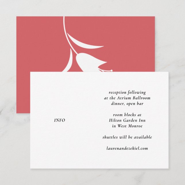 MOD WHITE OCH VIN TULIP BRÖLLOP TILLÄGGSKORT (Fram/baksida)