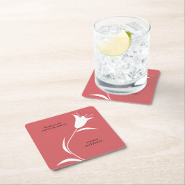 MOD WHITE TULIP BRÖLLOP UNDERLÄGG PAPPER KVADRAT