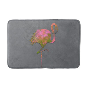 Moda färgglad sommar flamingo chic modern grå badrumsmatta