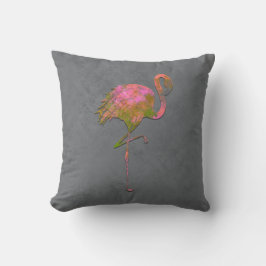 Moda Färgrik Sommar Flamingo Chic Modern Grå Kudde