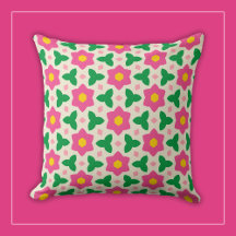 Moda rosa blommor med grön geometrisk blomsterdesi
