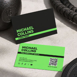 Modärn grön fitness-tränare visitkort