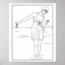Mode 1913 Woman Swimwear Ocean Vatten