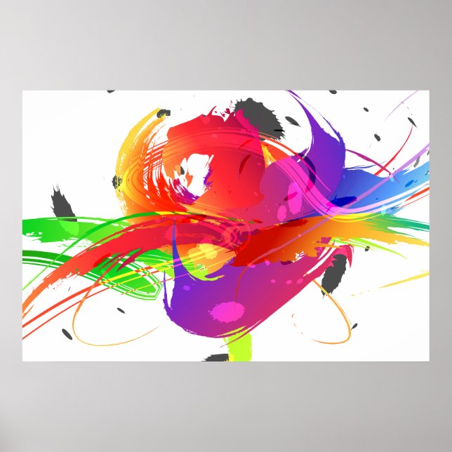 Mode Abstrakt Lorikeet Paint Splatter Poster (Framsidan)