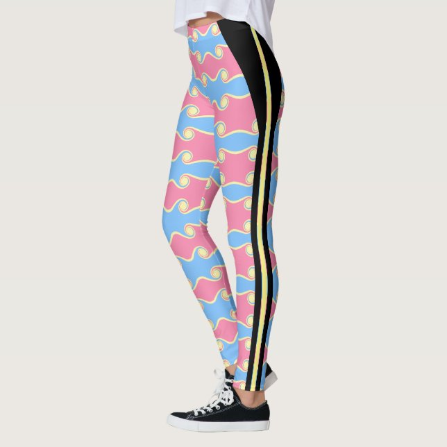 Mode Abstrakt Virvlande Vågor Leggings (Vänster)