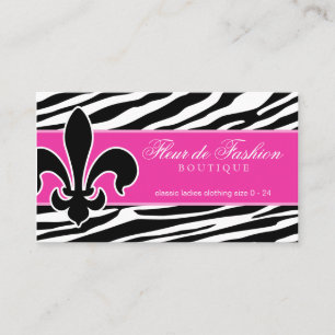 Mode Affärskort Fleur de lis zebra rosa Visitkort