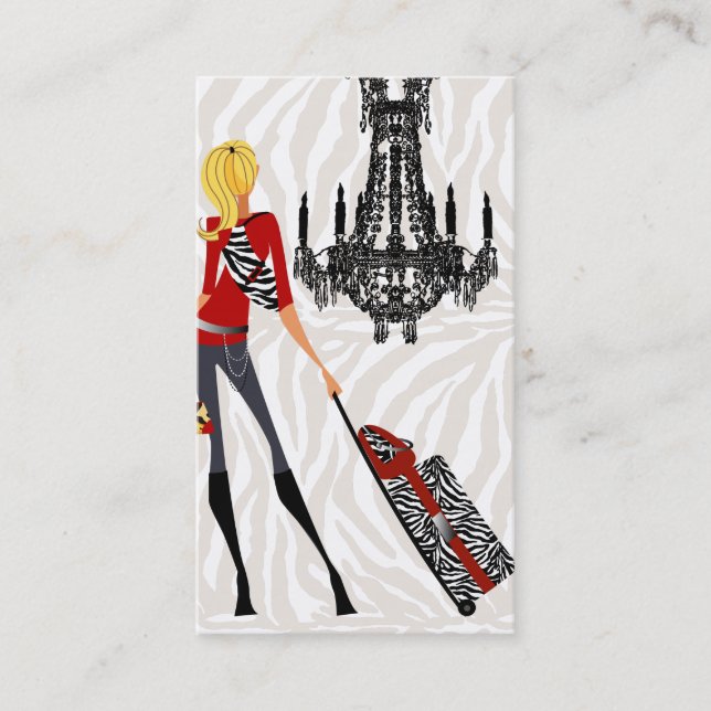 Mode Affärskort Handbag Suitcase Zebra 2 Visitkort (Framsida)