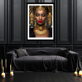 Mode African guld Black Jeweled hair Choker Poster
