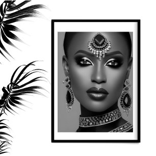 Mode afrikansk svart vit smycken kvinna poster
