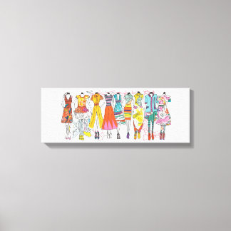 Mode Älskare Art Skriv ut färgfulla Mode-skisser Canvastryck