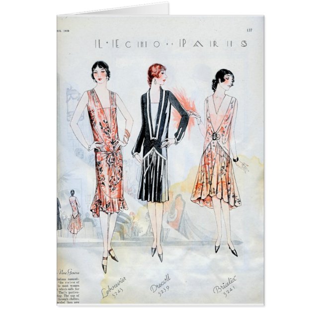Mode April, 1928 Hälsningskort (Framsidan)