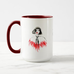 Mode Art Black and Red #2 15oz Ringer Mugg