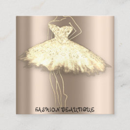 Mode Beautique Dress Anpassningsbar QR Logotyp Ro  Fyrkantigt Visitkort