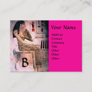 MODE & BEAUTY OF ANTIQUE EGYPTEN MONOGRAM fuchsia Visitkort
