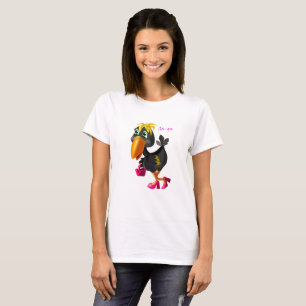 Mode Bird - Målarfärg - Roligt T Shirt