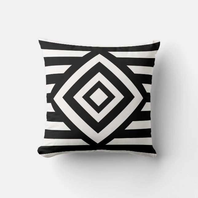 Mode Black and White Diamonds & Rand Kudde (Framsida)