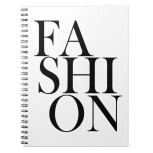 MODE - Black Fashionista Typography Anteckningsbok