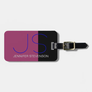 Mode Black Grått Blue Monogram Luggage Tag Bagagebricka