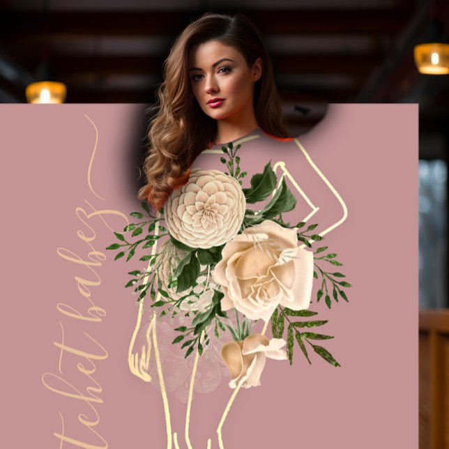 Mode Blommigt Ro Logotyp QR Stylist Body Visitkort (Fashion Floral Rose Logo QR Stylist Body Business Card)