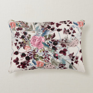 Mode bo-ho illustration med blommor från ro och p prydnadskudde