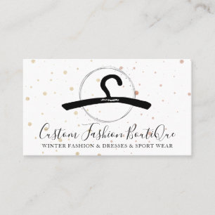 Mode Boutique Black Dress Tailor Sewing Hanger Visitkort