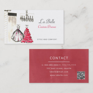 Mode Boutique Couture Dressmaker Affärskort Visitkort