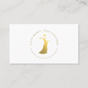 Mode Boutique Guld Dress Logotyp Affärskort Visitkort