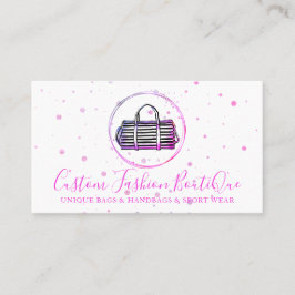 Mode Boutique polka dots Rosa Tote bags Visitkort