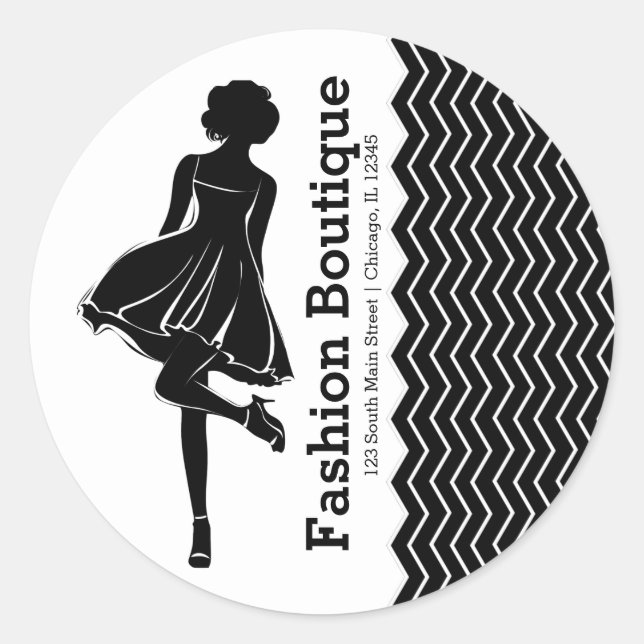Mode boutique runt klistermärke (Framsida)