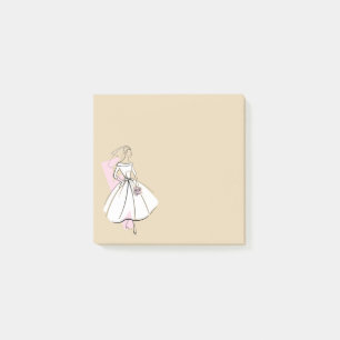Mode Bride-anteckningar för Neutralt kvadratisk Post-it Block