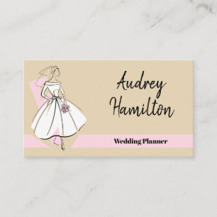 Mode Bride Neutralt affärskort rosa  tillbaka Visitkort