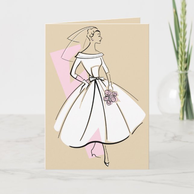 Mode Bride Neutralt beige hälsning-kort Kort (Framsida)
