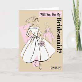 Mode Bride Neutralt bli min bridesmaid Inbjudan