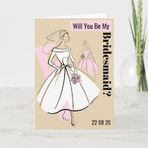 Mode Bride Neutralt bli min bridesmaid Inbjudan